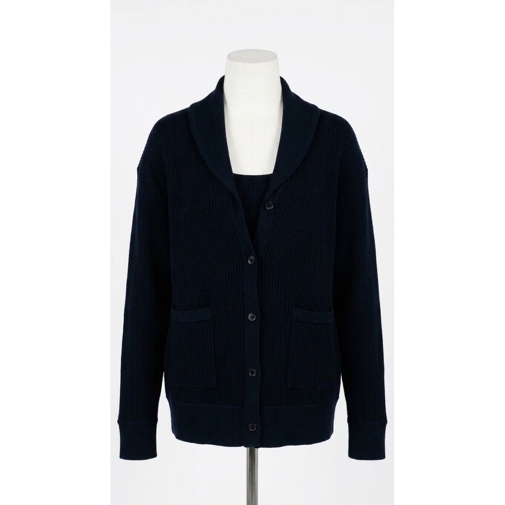 NEW STATESIDE luxe thermal grandpa cardigan-black in black